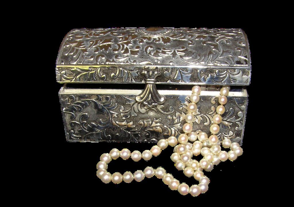 jewel box, silver, chest